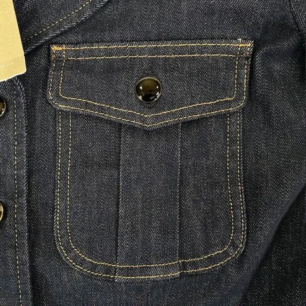 J.Crew Re-Imagined Sustainable Denim Jacket with Front Pockets Dark Wash Size S‎